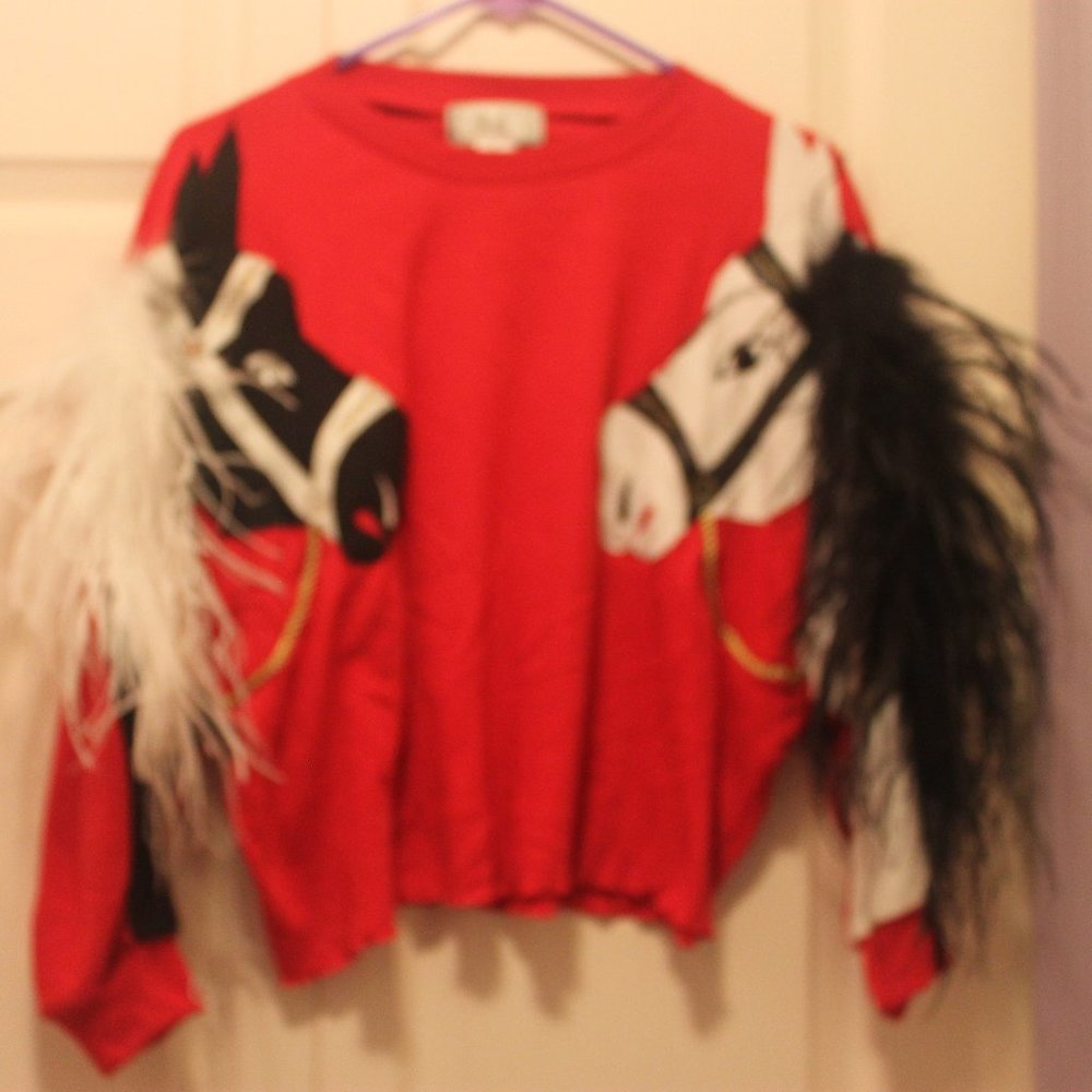 Novelty Horse Applique Sweatshirt